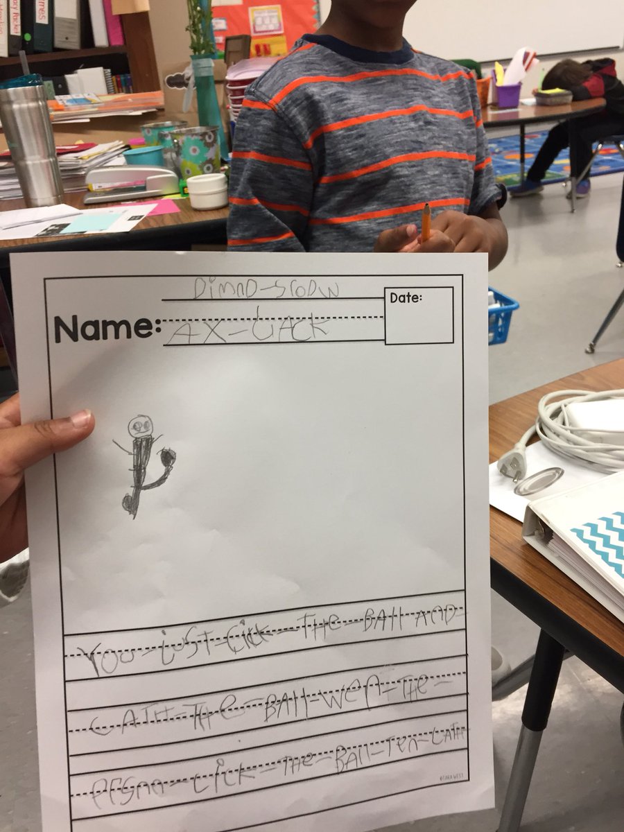 Johnson100J's tweet photo. Working on our informational writing.
#RLERocketsROCK #Risdgreatnes #RLEKindergarten @aggietharp https://t.co/zU3fvTZGFv