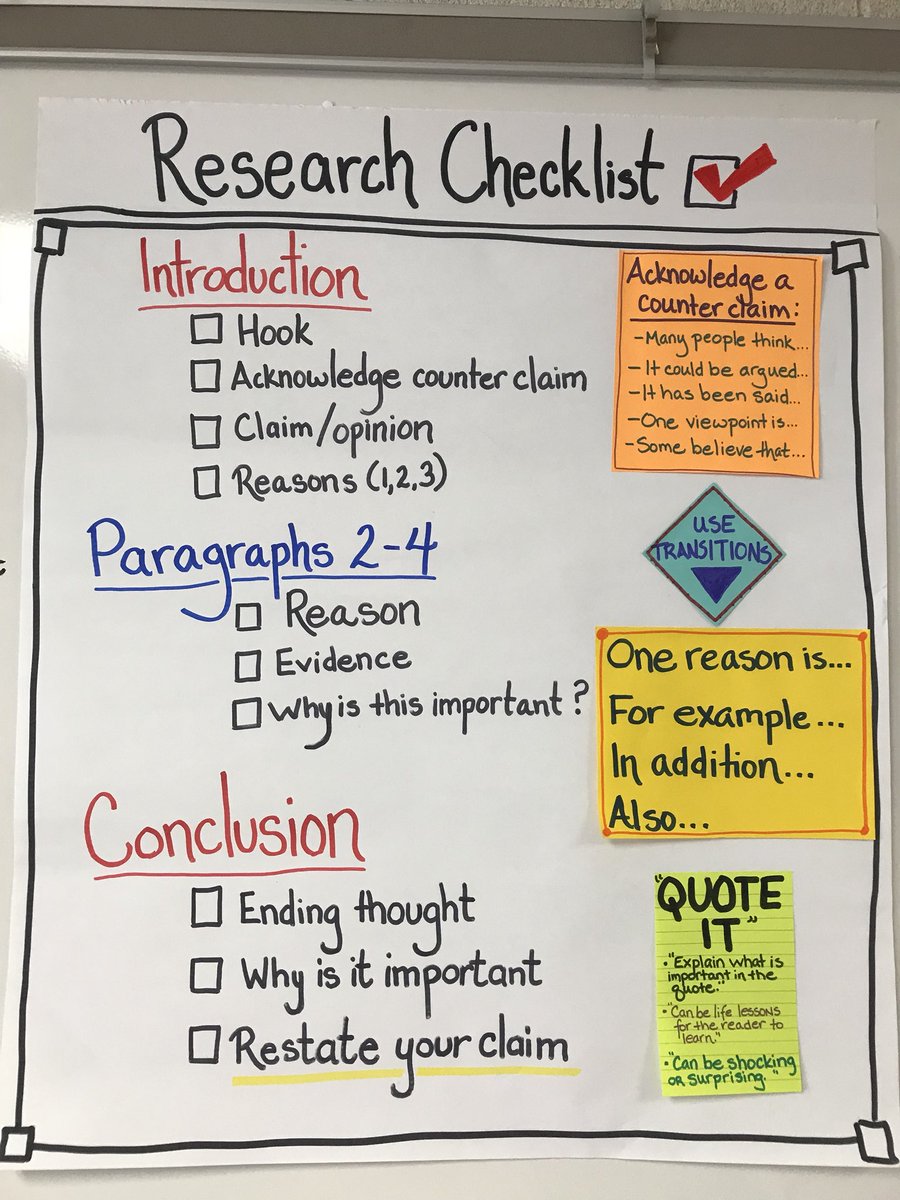MsHensleyELA's tweet photo. Research checklist anchor chart: ✅ #AldineLit #LitInGold https://t.co/xnyst9fTlu