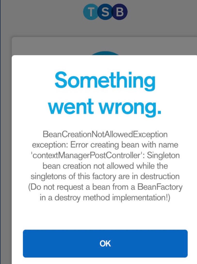 lgoodland's tweet photo. @TSB Still cannot log into Internet Banking. And what on Earth is this error message?? I’m leaving.  @bbcnews @skynews @itvnews https://t.co/d0Bp6QAkdS