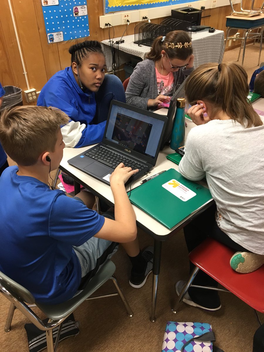 First day of BYOD <a href="/DurantEagles/">Durant Elementary</a> Students are reading articles and watching videos about matter and energy #byod