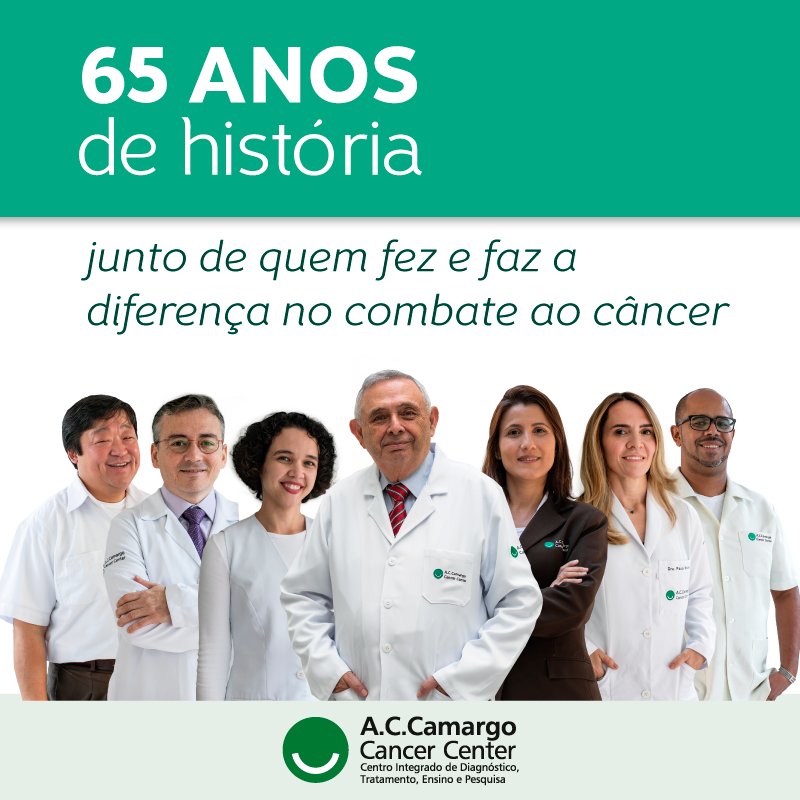 A.C.Camargo Cancer Center on Twitter: "Hoje com todos que fizeram e fazem parte desse caminho: pacientes e seus familiares, colaboradores, médicos, pesquisadores todos que acreditam nessa causa. https://t.co/KTf3GDCMGr" /