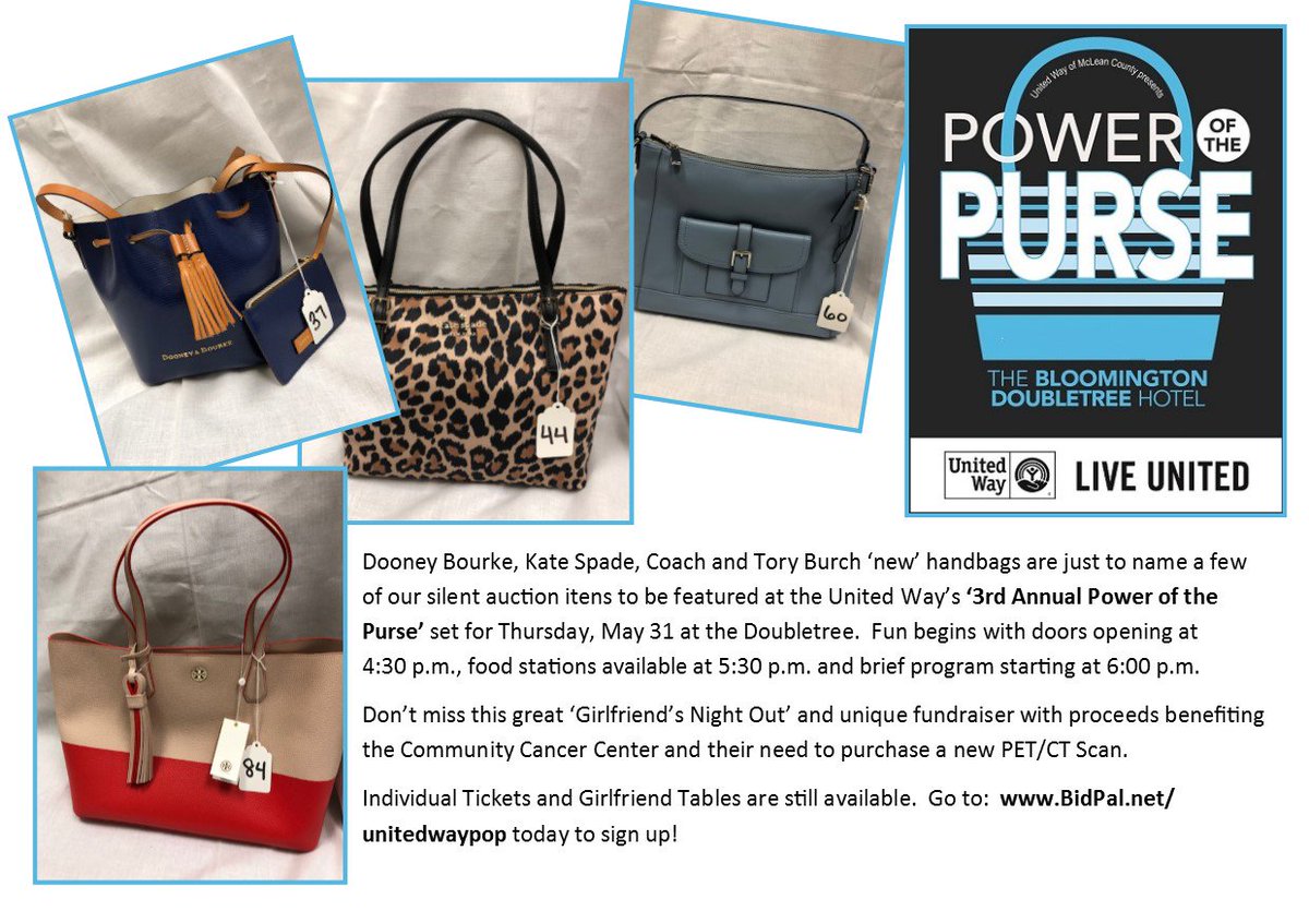 Purses Galore-United Way's 3rd Annual Power of the Purse-May 31. BidPal.net/unitedwaypop