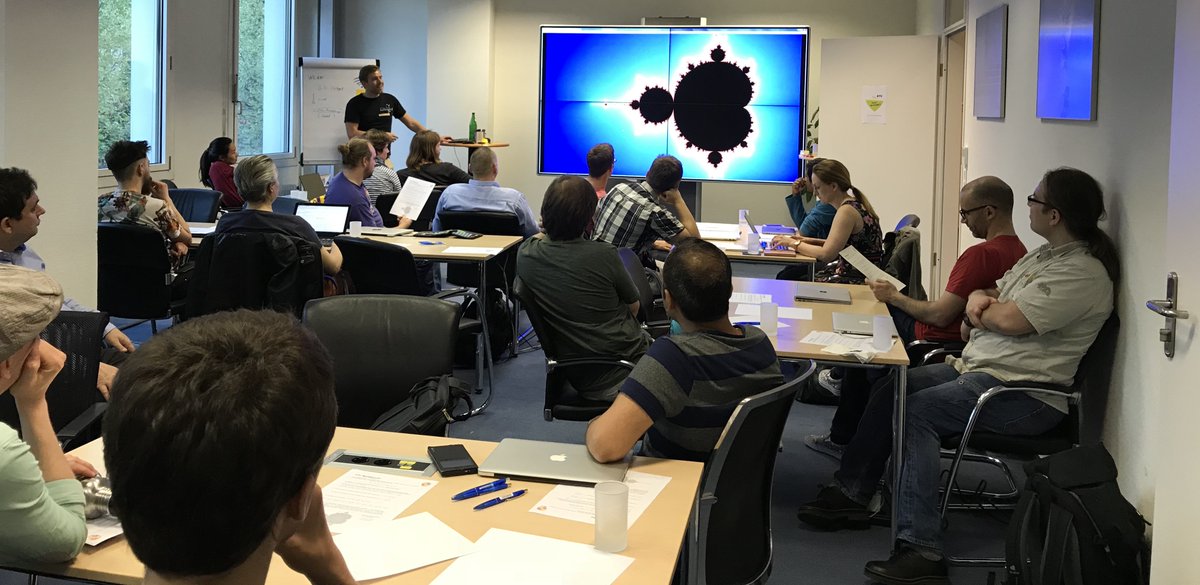 swkBerlin's tweet photo. #kata at BTC with @rtens_ &amp; @martinklose https://t.co/xsvsJ6NQwd