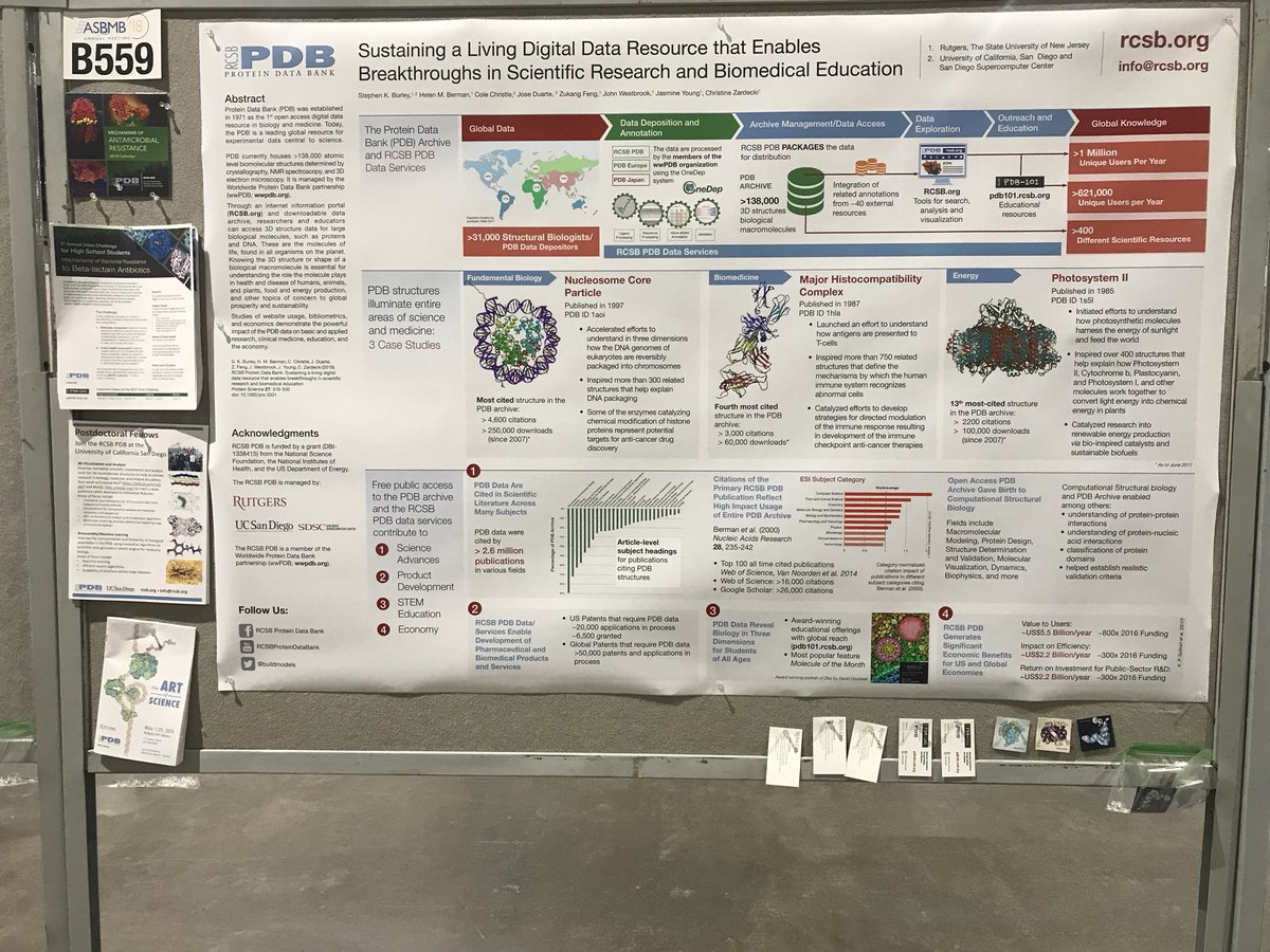 buildmodels's tweet photo. Can you measure the impact of a protein structure? Come to poster B559 at 12:45 today! Calendars, sticker, & a #postdoc opening #eb2018 #ASPET18 #ASBMB2018 #expbio https://t.co/Qcn9BwXN1N