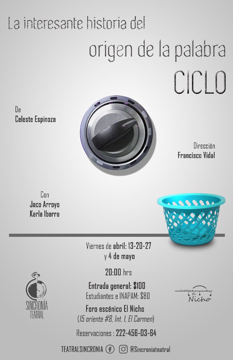 Packovigo's tweet photo. La interesante historia del origen de la palabra ciclo tiene 2 últimas fechas en viernes de abril, 8 de la noche. Foro el Nicho. S. Teatral. https://t.co/uuSJ6g44Fk
