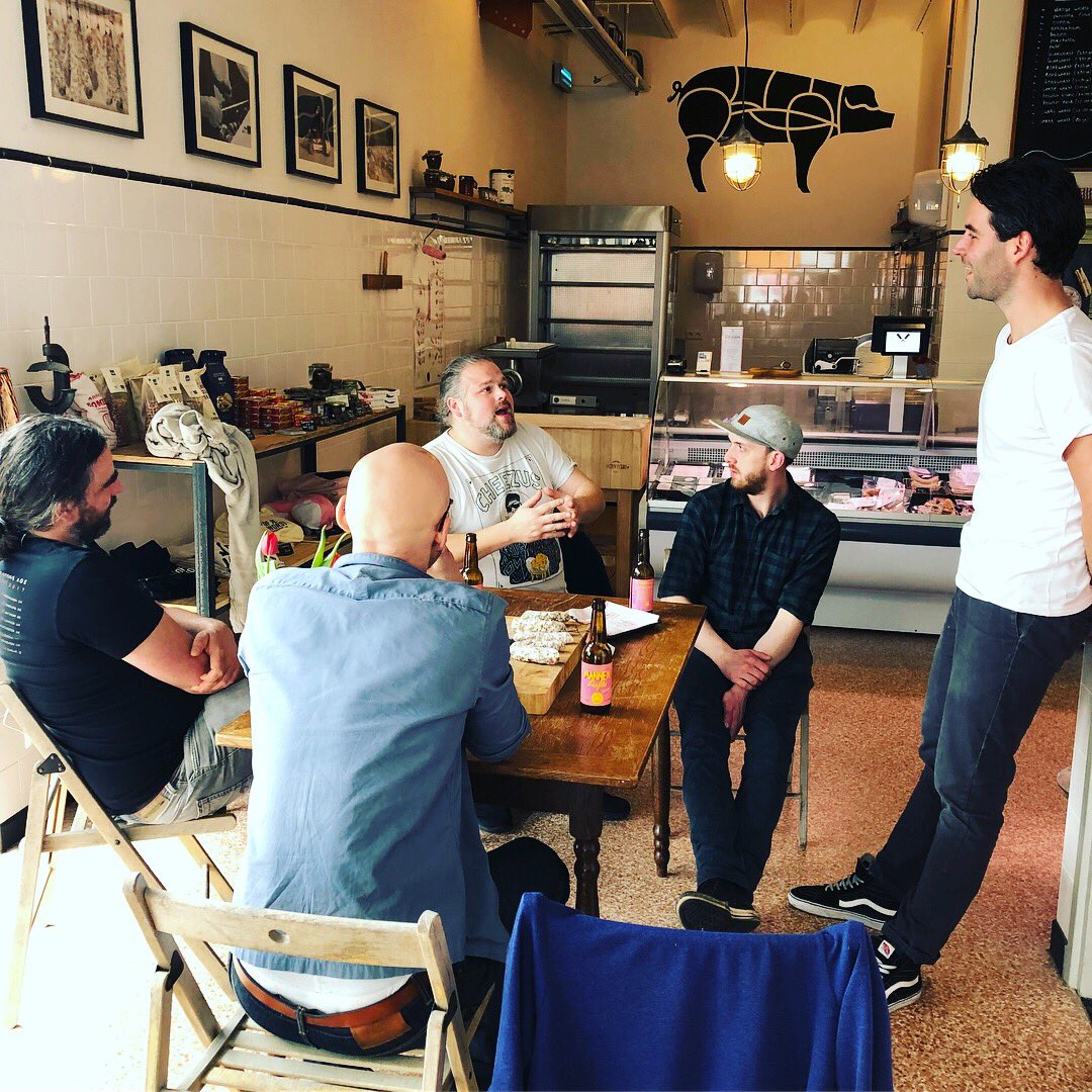 BlocknBottle's tweet photo. Awesome afternoon at Brandt & Levie with @ThesausagemanNS sharing great food, beer and knowledge! #MeatBeerLife #Worstmakers #charcuterie https://t.co/4YqAxuRasD