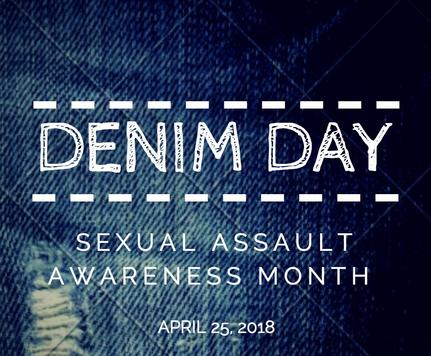 Wednesday is National Denim Day! Please wear teal or denim to support survivors and raise awareness about sexual assault. Read up on the history of this day here:  denimdayinfo.org