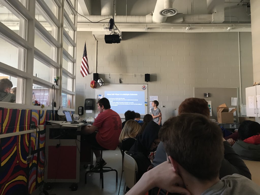 SarahRiveraSTEM's tweet photo. IS9 students presenting about genetic disorders and running immediate peer #feedback sessions using @Mentimeter . Love that tool! Quick and easy feedback from any device! #feedbackcycle #studentdriven https://t.co/CM4Qrtu6DX