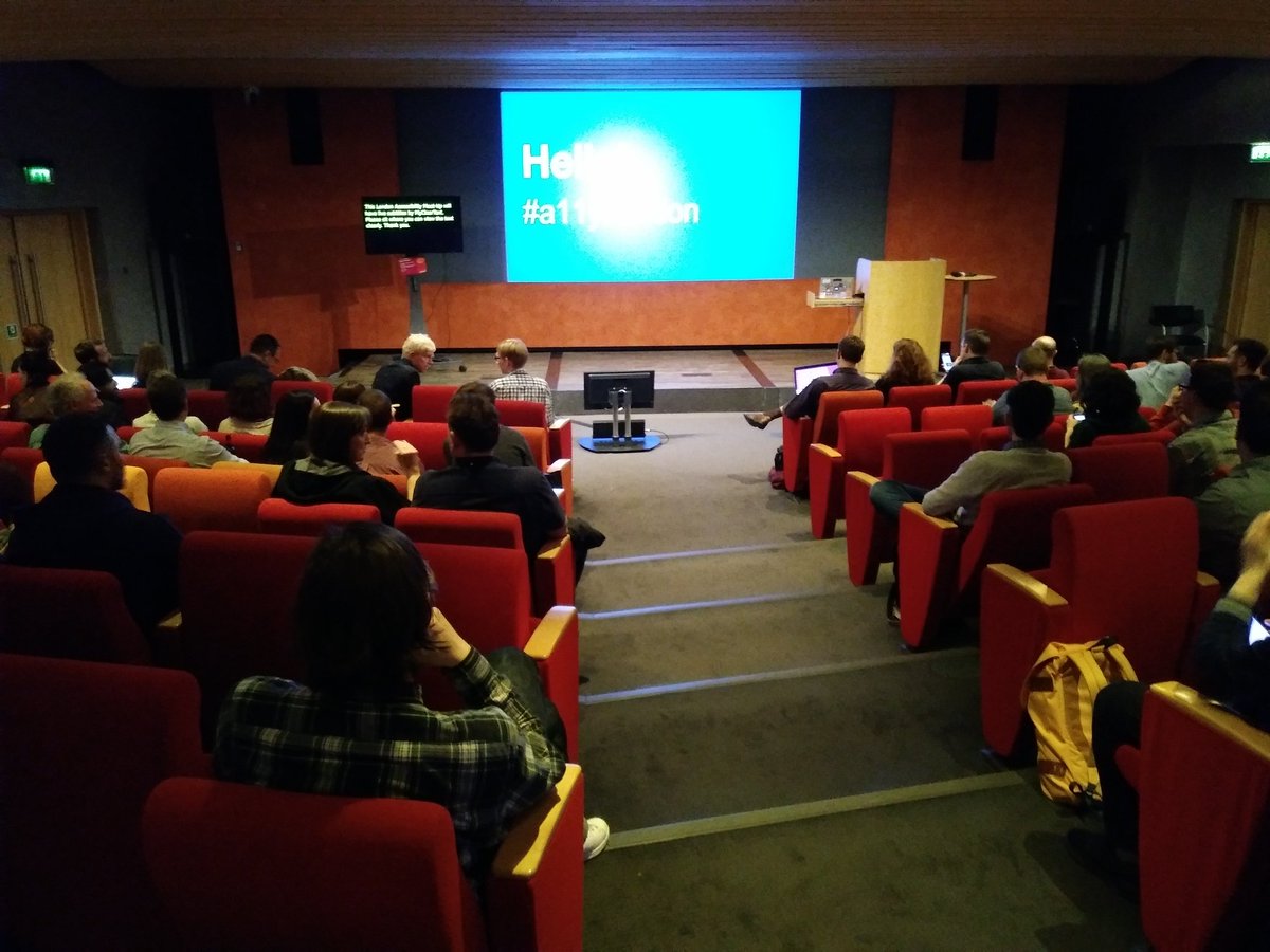 agneschevallier's tweet photo. At #a11yLondon. Packed room. Looking forward to the talks https://t.co/FGInYuBTm9