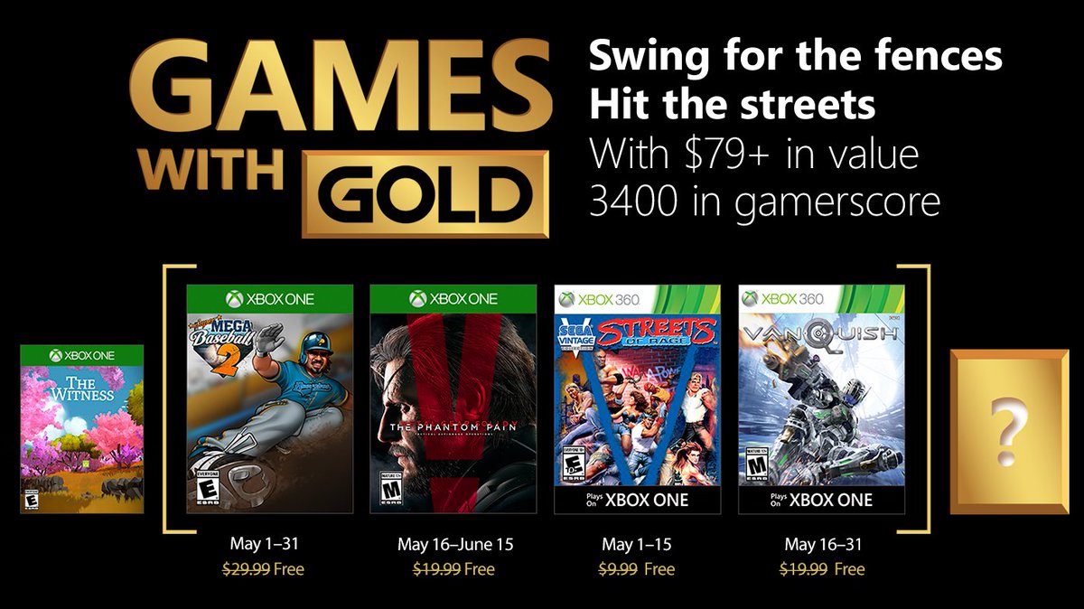 Xbox Live Games with Gold May 2018