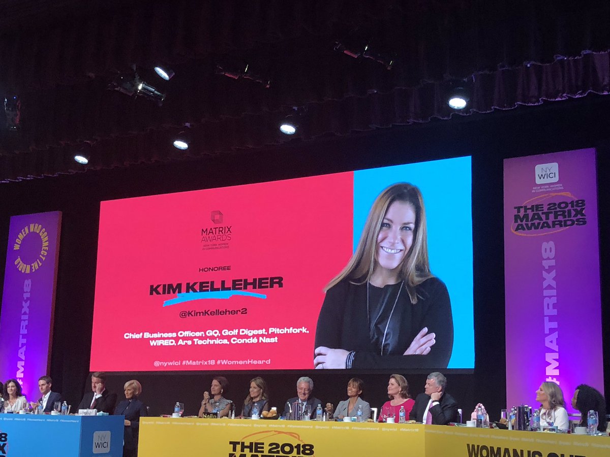 CondeNast's tweet image. Congratulations to Kim Kelleher, a 2018 Women in Communications Matrix Award Winner. #Matrix18