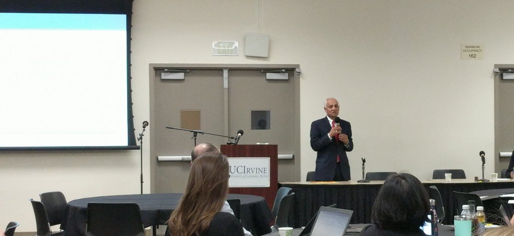 VCR Pramod Khargonekar gives opening remarks at the UC system-wide C&amp;G meeting hosted by UCI.