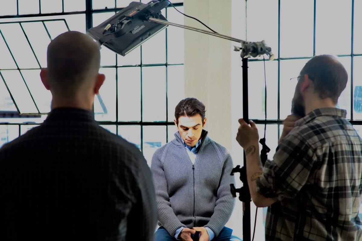 It's a sunny day in Fishtown - great light streaming through those warehouse windows. We're capturing footage that will share the inspiring story of an HIV positive patient and his road to a healthy life. #storyfirst #videoproduction #bts #brand #inspire #philly #pharma
