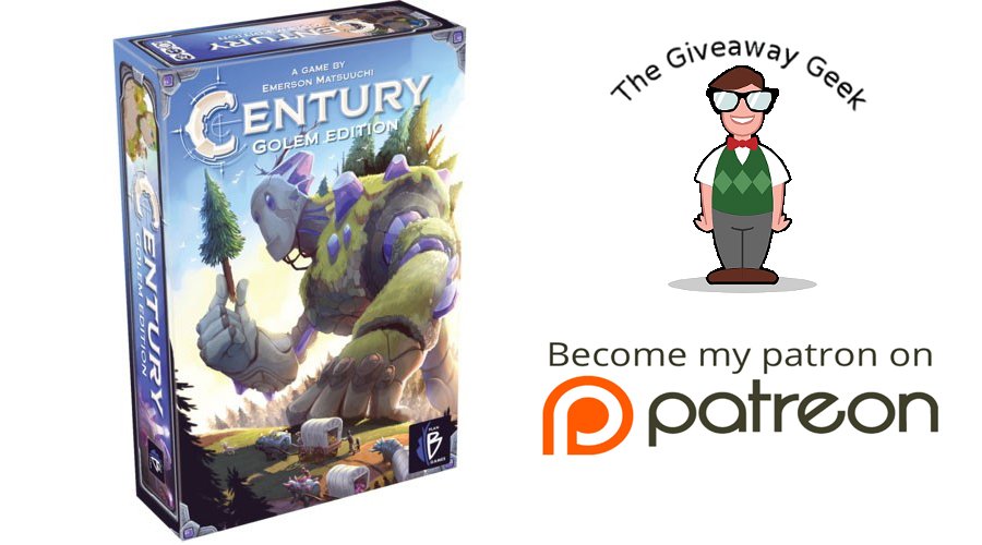 bgamegiveaway's tweet photo. #ContestAlert Follow the link to Enter: https://t.co/f1X5PixIKQ

New #BoardGame #Giveaway! Enter now for a chance to #win!
Prize: Century Golem Edition
Eligibility: World Wide - Some exclusions may apply
End Date: May 23, 2018
Sponsor: The Giveaway Geek - @bgamegiveaway https://t.co/8D50K1TDIq