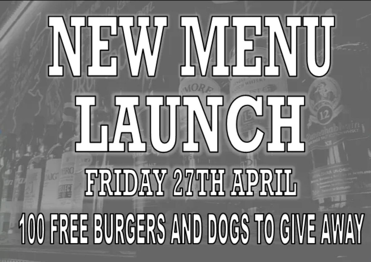 We will be launching our new menu this Friday. To celebrate we will be giving away 100 dogs and burgers. Follow us on social media this week to find out how to get yours #music #drink #food