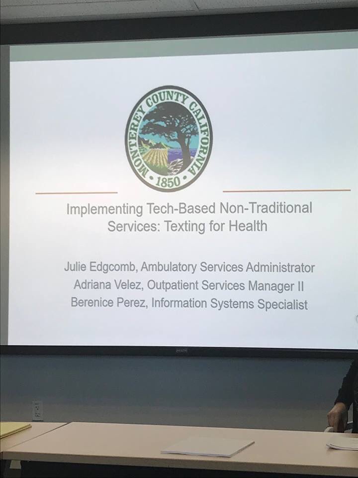 LAKHEIR's tweet photo. Field trip! The Kheir team visited Monterey County Health Dept as part of our Center for Care Innovations grant to implement a #PatientTexting program, along with other members of CCI's Texting Solutions cohort. Thx @CCIVoice and @MCHDPIO for supporting #healthinnovation ! https://t.co/MtLoZn7dte