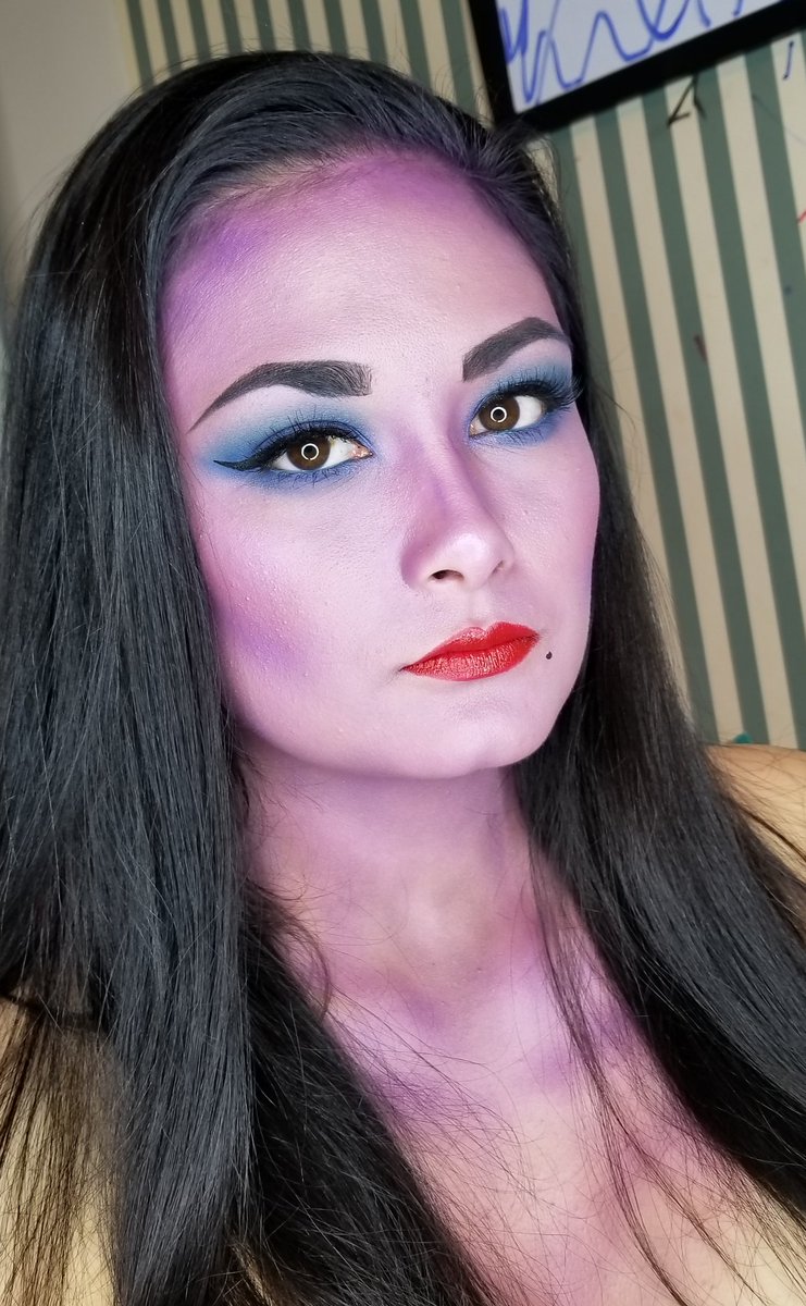 AmandaSy312's tweet photo. Can you guess which Disney Villian I am? 
@bhcosmetics for pretty much all of this, including the purple skin. 
#disney #disneyvillian #makeup #funmakeup 
Details on IG @amandasy23_makeup https://t.co/6RaZRwWOqX