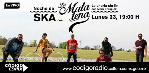 LAMATATENA's tweet photo. Hoy #entrevista en #CodigoRadio con @MaruEnriquez 19 hrs https://t.co/dwX8Stm5n7 #ska #skamexicano #LaFiestaDeLaVida #PuraVida #balkan #mexico #cultura @Chava_Rock @jantetelco_1618 https://t.co/LrZTUqPBOz