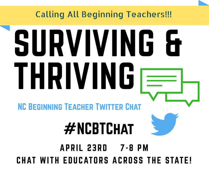 holmes_rhonda's tweet photo. Follow #NCBTCHAT on Twitter from 7 - 8 pm tonight and share how you are Surviving and Thriving as a Beginning Teacher! https://t.co/CWEU1raHmO