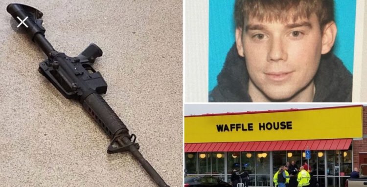 PteleSur's tweet photo. La Policía ya atrapó al presunto autor del tiroteo del domingo en el restaurante #WaffleHouse en el área d #Nashville, donde murieron 4 personas. Su nombre es Travis Reinking y tiene 29 años. https://t.co/rnOAlHd9zR