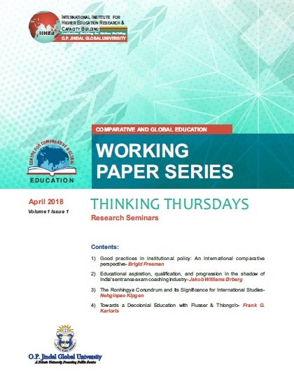 moumukhee's tweet photo. Glad to share Vol.1, Issue1 of Comparative and Global Education Working Paper Series published by #IIHEd @JGU Hope this public sharing will generate more interest in their area of work and future research collaborations
https://t.co/DwJie5KUhC https://t.co/dLPa0I1sRH