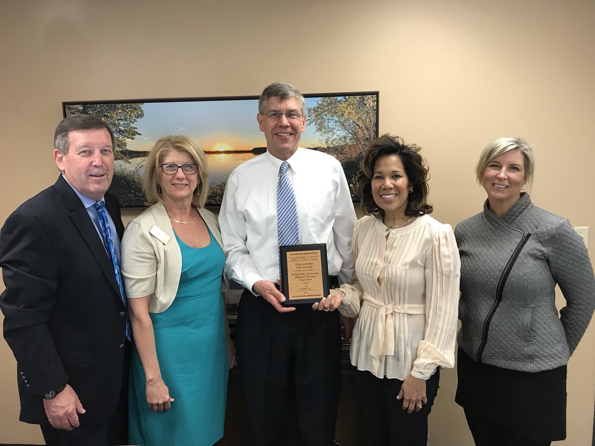 LiveYourLife_PT's tweet photo. Congratulations 2 @RepErikPaulsen on winning @mnapta Friend of #PhysicalTherapy Award!U were selected 4 your support of meaningful #PT policies &4 the way in which U involved yourself in the advocacy of these issues.TU 4 championing so many of our issues! U r a true friend of #PT https://t.co/FGQzlzhX6m