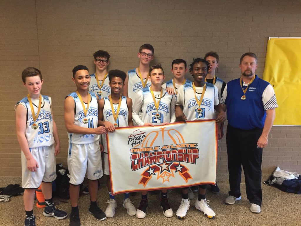 AdvancedHoops1's tweet image. Congratulations to our 14U Boys (Dobb) on winning the Pizza Hut Mid Atlantic Championship! #advancedhoops