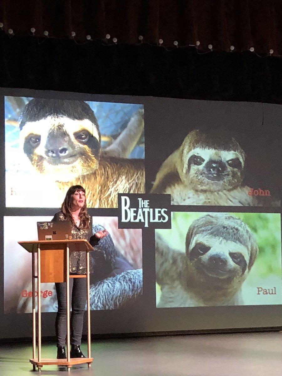 Great turnout last night @THSEA for my TRUTH ABOUT ANIMALS talk. Here you can see me discussing the similarities of sloths with the Beatles. #sloths #biggerthanthebeatles