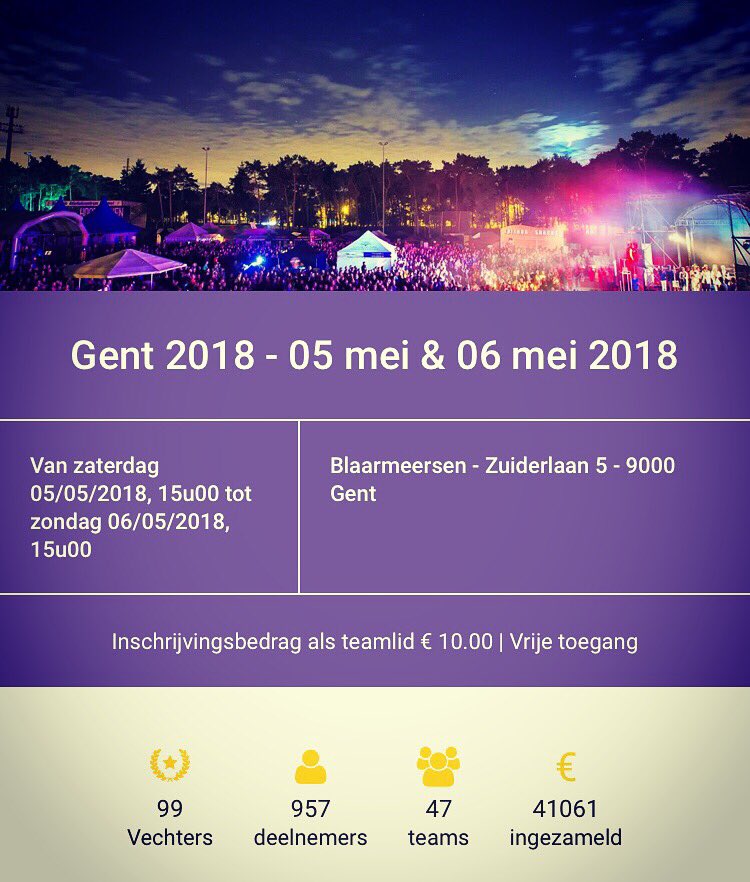 Levensloop9000's tweet photo. De tellers gaan de lucht in! Op naar 100 Vechters, 1000 deelnemers, 50 teams en veel centjes! https://t.co/IQX2Tk84r1