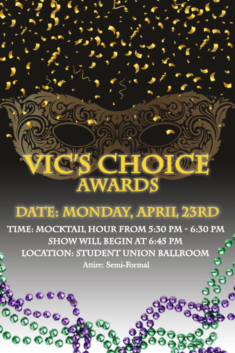nsudemonsV4L's tweet photo. The Chief is looking forward to seeing you tonight at our annual Vic’s Choice Awards! https://t.co/vqsunQBMU3