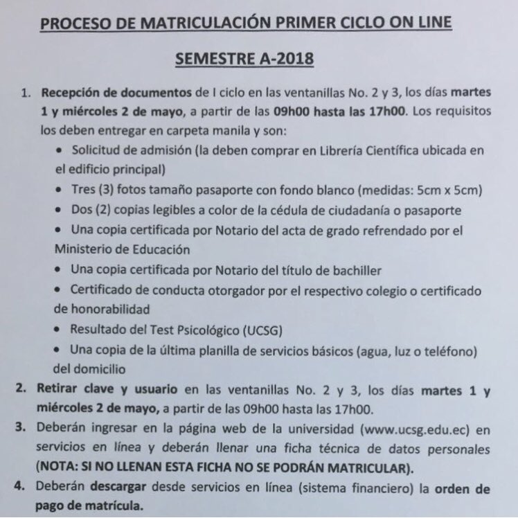 aeduc2018's tweet photo. Comunicado para I ciclo: proceso de matriculación e inscripción. #aeducinforma https://t.co/XqFB5fYGEy