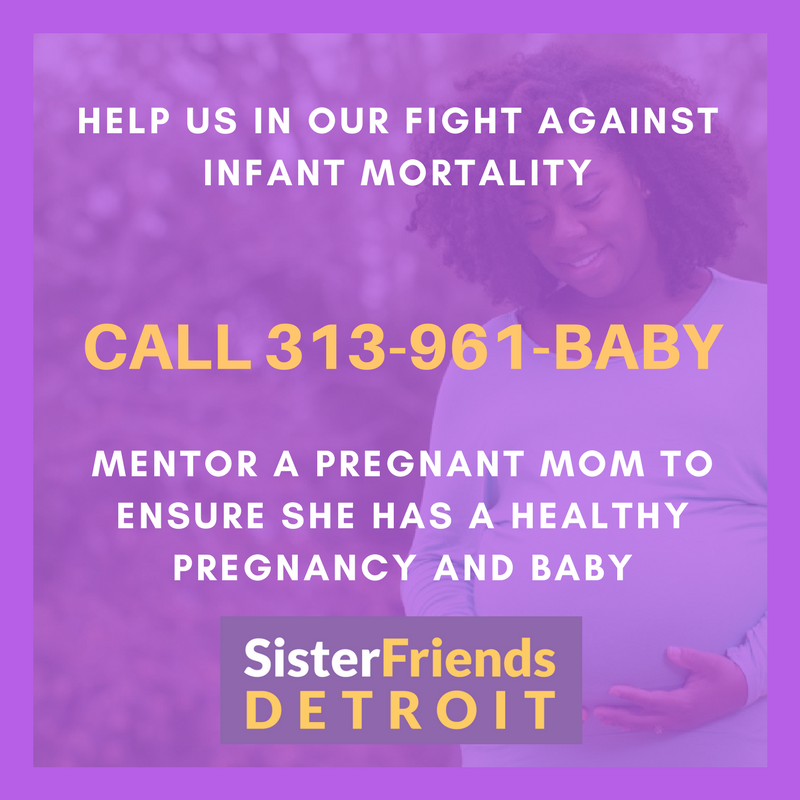 SisterFriendDET's tweet photo. You can help us win the fight against infant mortality. Become A SisterFriend Today! Call 313-961-BABY to sign up. 

#SisterFriendsDetroit #IAMASISTERFRIEND https://t.co/s41ot1BJd0