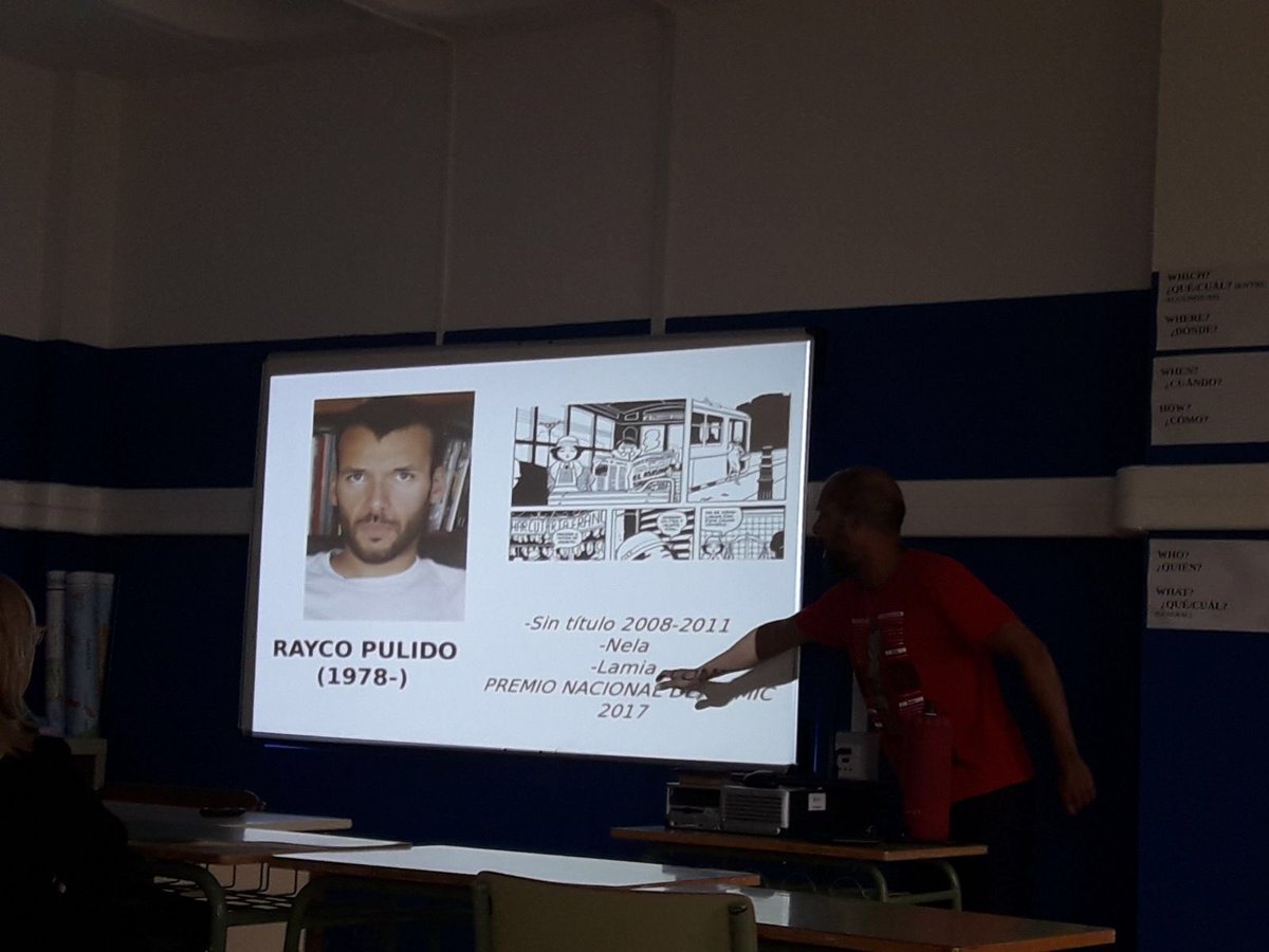 ProgramaLyB's tweet photo. Taller de cómic en el CEPA Santa Cruz. Estupenda forma de celebrar el Día del Libro. ¿Los ponentes? Profes del centro que han creado un taller espectacular. #sinmiedoalcomic #tebeosconclase #nohayedad @cepsantacruz https://t.co/iwRK7uQNE4