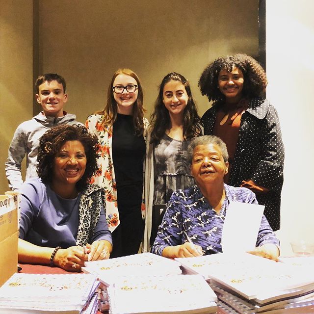 HSJATrojans's tweet photo. Blake, Nina, Tillie &amp; Marly with Elizabeth Eckford, Little Rock Nine. https://t.co/YnsvPqO5ZF https://t.co/9f3xvLisg3