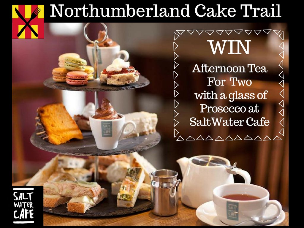 Head over to our #Northumberland Cake Trail, event page where you could 
🍾Win TEA for TWO with Prosecco 🍰 from <a href="/swatercafe/">Saltwater Cafe</a> #Beadnell
 Click on the link bit.ly/2HQyCT 
#northeasthour