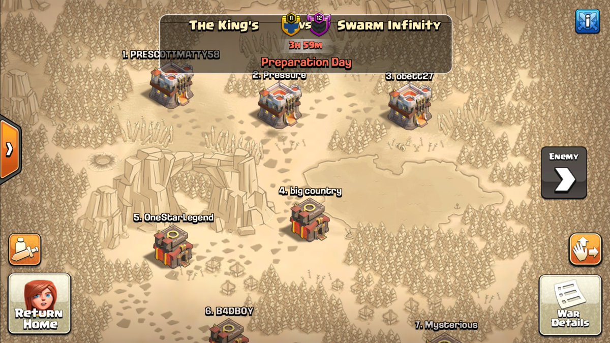 TheKings_C0C's tweet image. Nice random war after cwl. Good luck @Swarm_Infinity !!