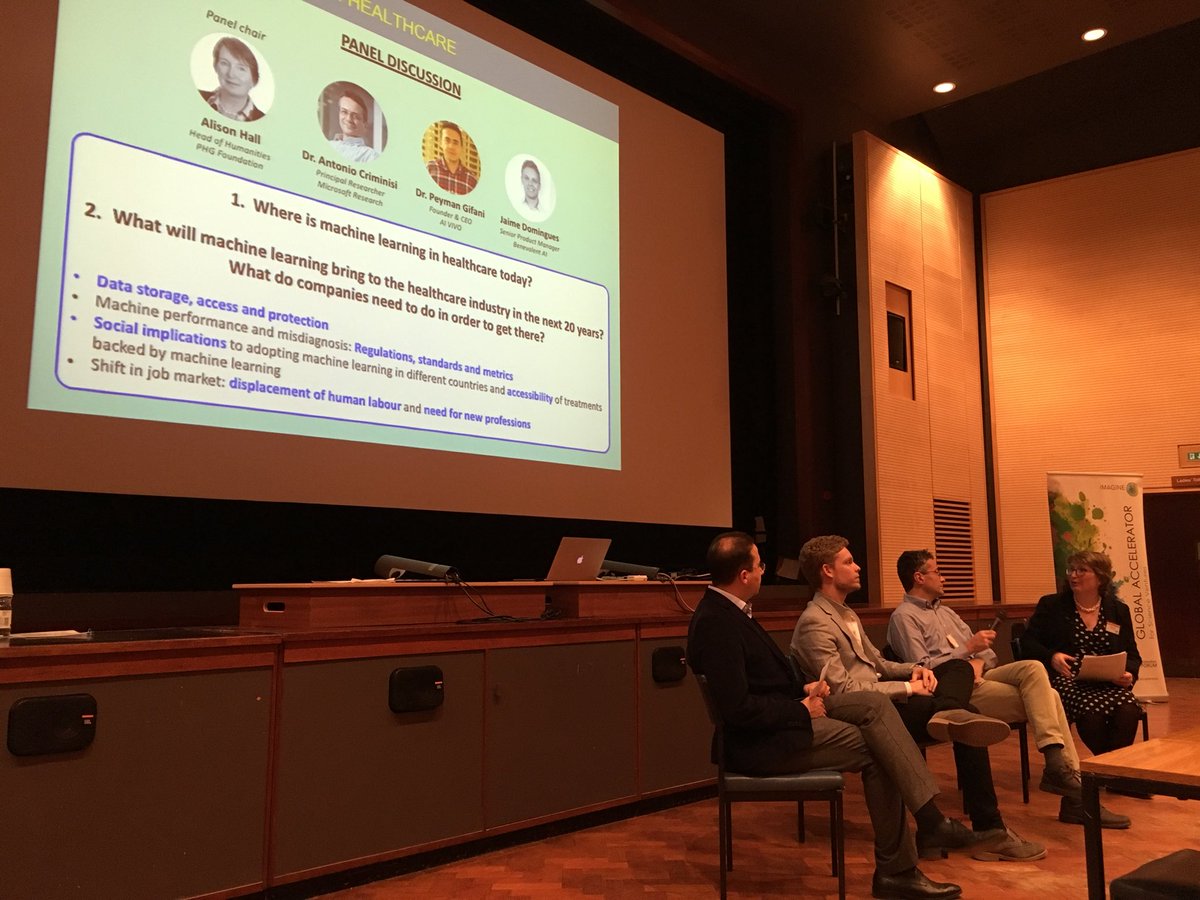YiLeiT's tweet photo. Effective communication between companies, patients and the public to build trust and confidence in data usage and ML-backed insights - Insights from panel discussion at @IF_Cambridge #IFMachineLearning event @benevolent_ai @PHGFoundation @MSFTResearchCam @Innovation_F https://t.co/lvqkbAdLIo