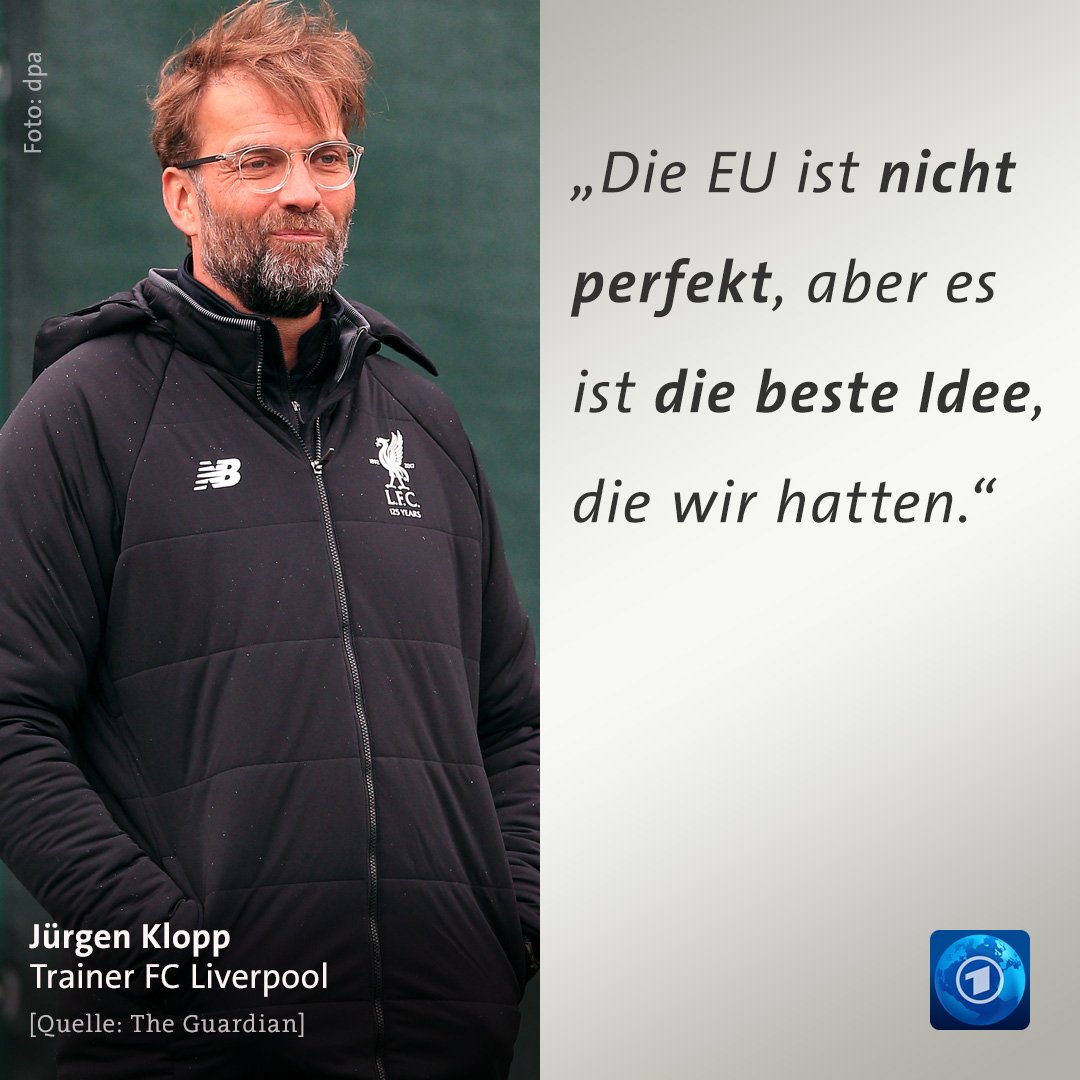 „Kommt schon, lasst uns noch einmal zusammensetzen. Lasst uns noch einmal darüber nachdenken und noch einmal abstimmen“ - Jürgen #Klopp wünscht sich eine zweite #Brexit-Abstimmung.