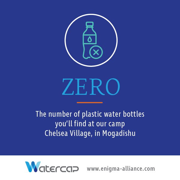 EnigmaSmartSite's tweet photo. On #worldearthday2018 we encourage our friends & clients to chose #noplastic At #ChelseaVillage our secure #camp in #Mogadishu our #watercap #desalination plant means that zero plastic bottles are used. Join us and say no to plastic! https://t.co/fYObQhQZt0 https://t.co/DA9hBeyoMa