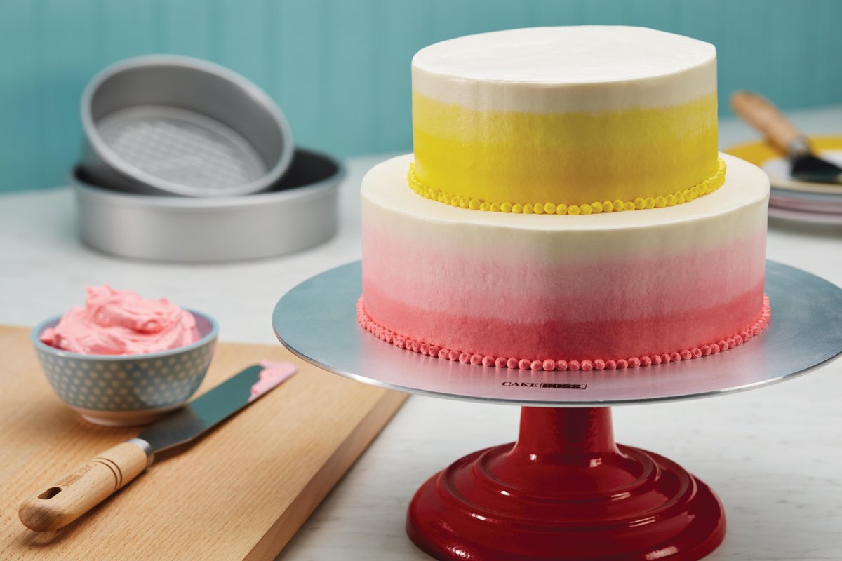 THE perfect cake to bake for the spring season? Lemon Raspberry Ombre Layer Cake, baby! Get the recipe: bit.ly/2HEVfK6.