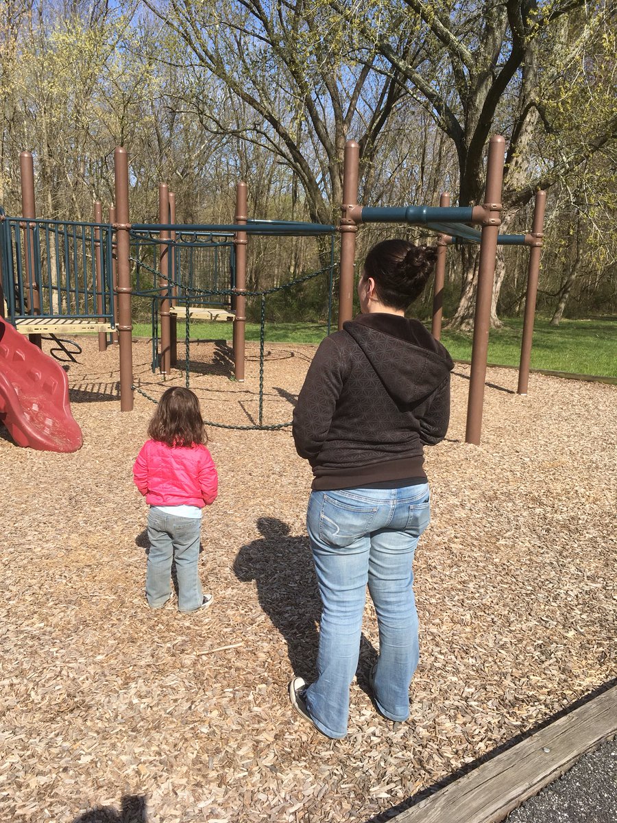 daddydontblog's tweet photo. I take them to a playground, and they stand around with their hands in their pockets. #likemotherlikedaughter #theappleandthetree https://t.co/7aX2vE4hI7