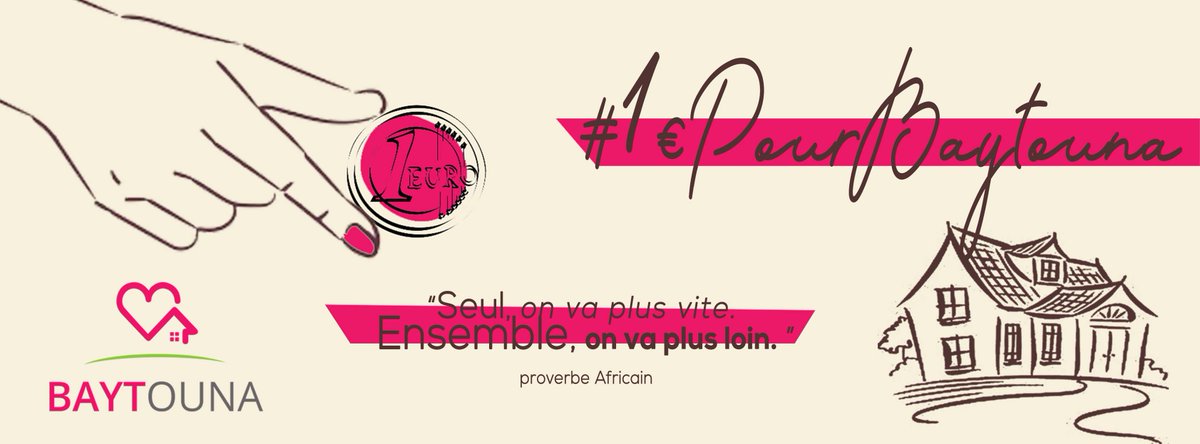 SEUL, on va plus vite. ENSEMBLE, on va plus loin. Si chacun d’entre vous pouvait donner un euro, nous n’aurions plus à nous soucier du lendemain. 
Vous avez le don de changer leur monde. #femmes #SDF 
 👉 Utilisez le hastag #1euroPourBaytouna 
 👉 Donnez : bit.ly/2Fh2vdO