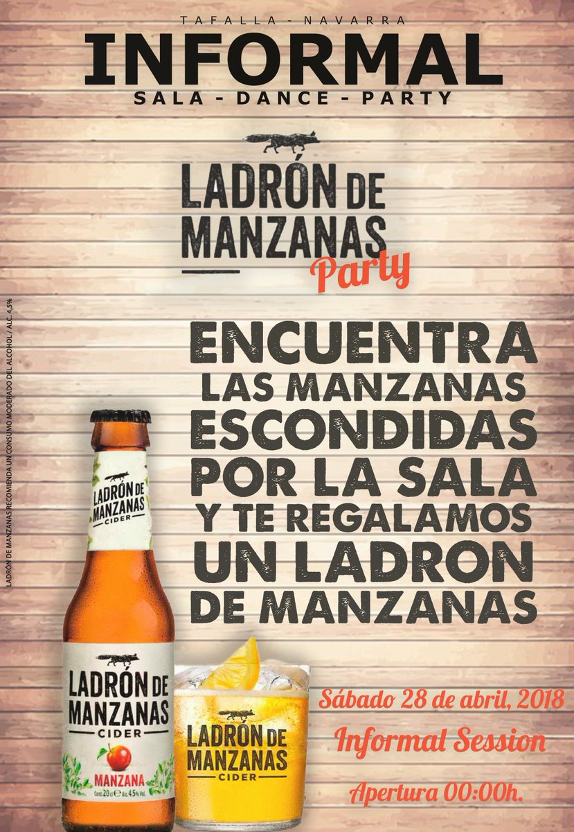 SalaInformalTaf's tweet photo. SORTEO ¡¡LADRÓN DE MANZANAS PARTY!! // 28 ABRIL

¡¡SORTEO 3 CONSUMICIONES!!

- FOLLOW &amp; RT - https://t.co/8vQMXJcaSq
