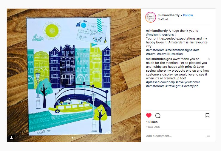 MelSmithDesigns's tweet photo. I just LOVE to hear from happy customers! 

#ihavethebestcustomers #lovemyjob #anothersatisfiedcustomer #travelgift #amsterdam #CreativeBizHour #ABWHour #GiftHour https://t.co/lP6QAkNlHG
