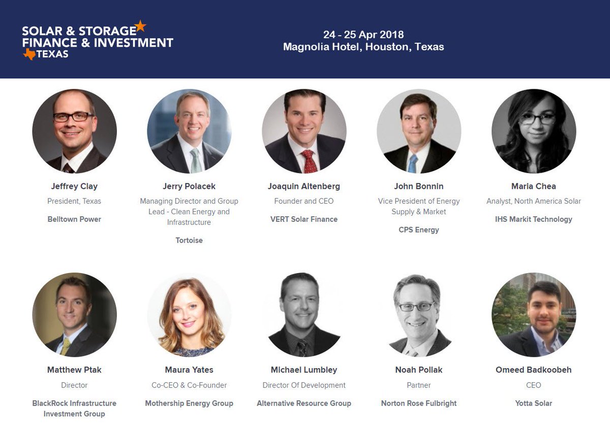 VERTSolar's tweet photo. How is Finance evolving to meet solar demand? How are providers viewing market opportunities in Texas? What are the elements of a good deal in 2018 and 19? 
Our CEO, @jaltenberg will be discussing this and more tomorrow at Solar &amp; Storage Finance &amp; Investment TX. #SSFTexas https://t.co/ZQpAZb9a34