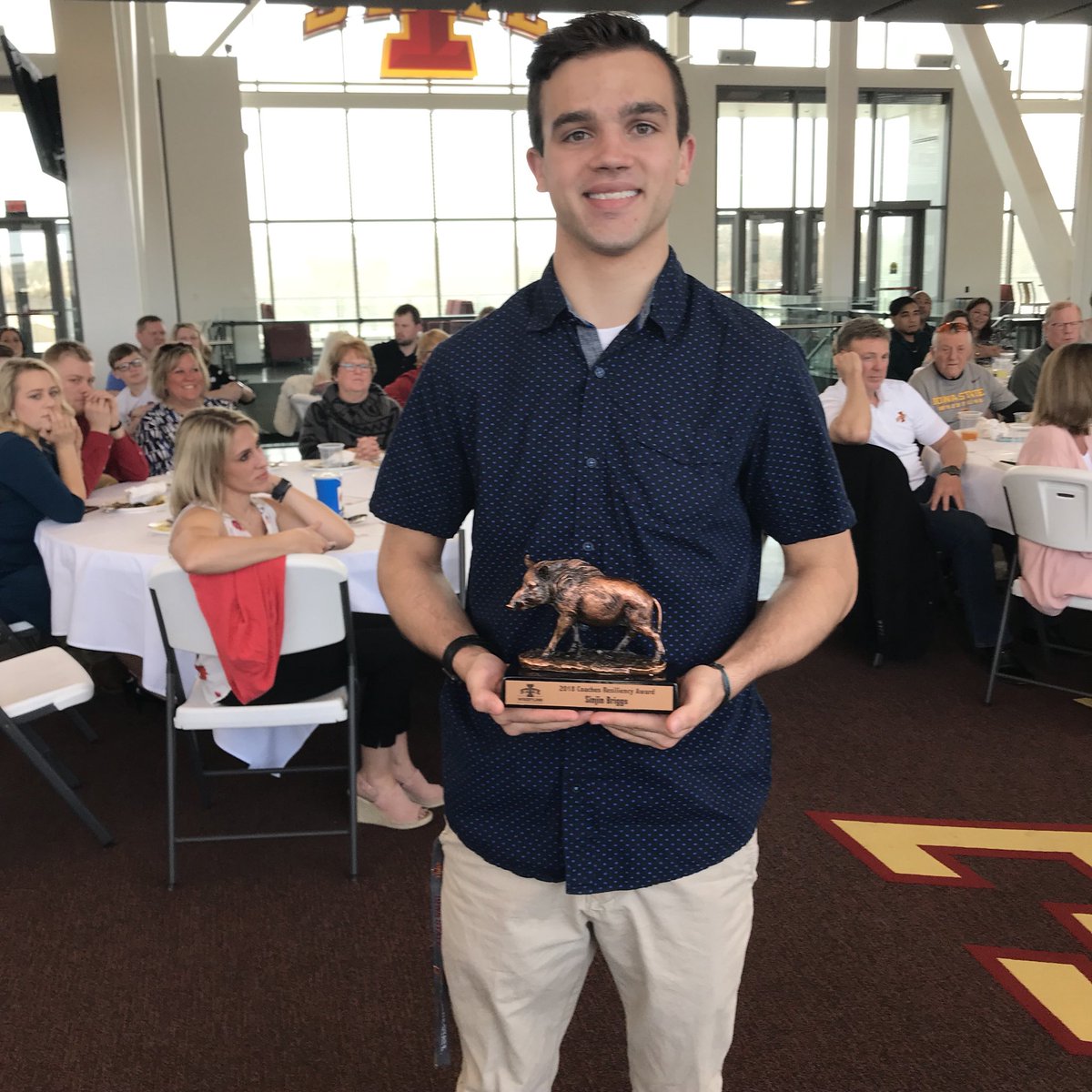 CycloneWR's tweet photo. Sinjin Briggs - Resiliency Award
“Warthogs are remarkable for their strength, intelligence and resiliency to survive.”

#Cyclones https://t.co/CD23MMHGtr