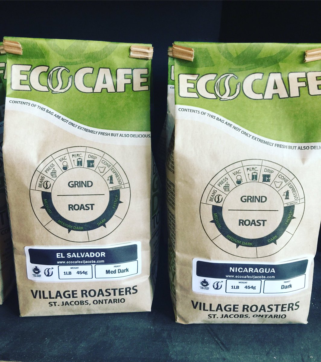 New roasts of the week!
☕️El Salvator - this medium roast boasts a dark cocoa flavour with creamy body. #RainforestAllianceCertified
☕️Nicaragua - dark and bold without any bitterness. #Fairtrade #organic
#EcoCafeSJ #freshcoffeebeans #locallyroasted #stjacobsvillage