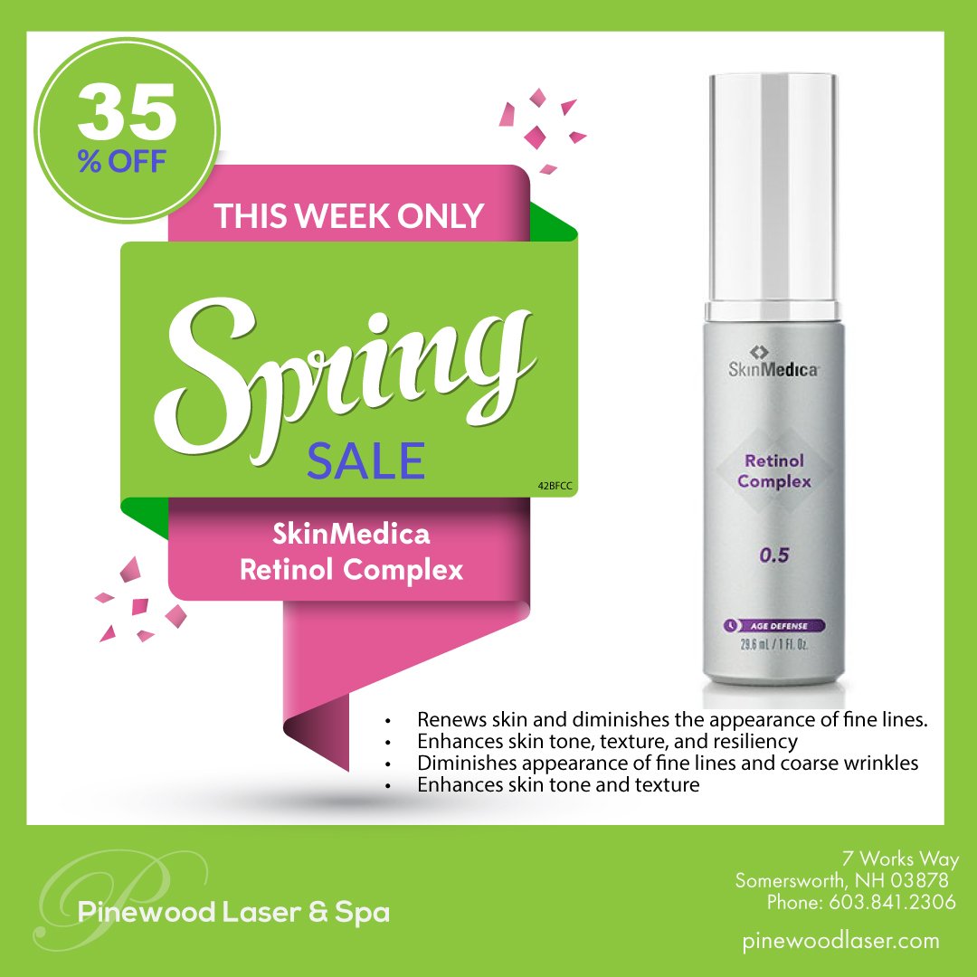PinewoodLaser's tweet image. Need new product!?!? Check out our final "Product of the Week" special at Pinewood Laser &amp;amp; Spa! Can't make it in? Give us a call at 603.841.2306 to purchase yours today!
*Offer applies only to in stock items while supplies last.
#productoftheweek #sale #SkinMedica #35percentoff