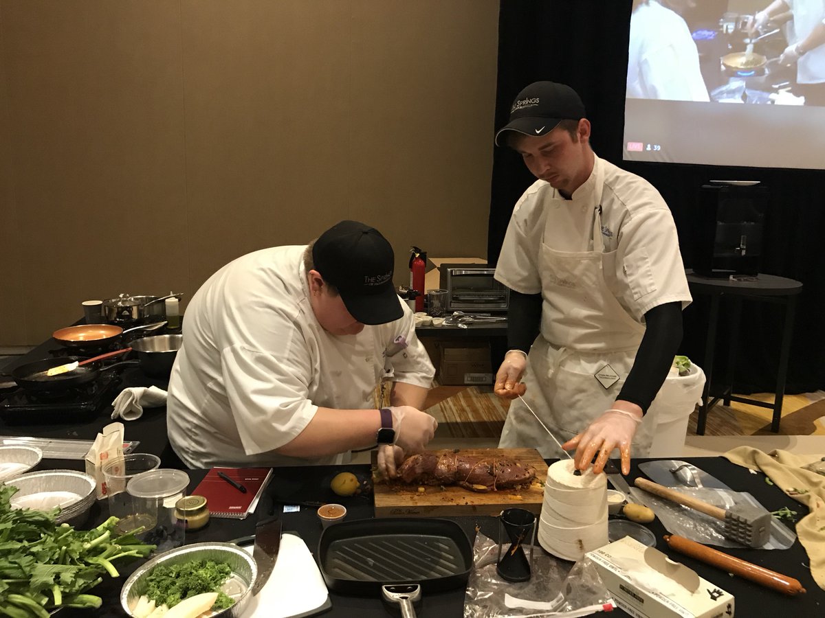 S_Mooresville's tweet photo. We had so much fun cheering on Chef Jenni and Nick at the @TrilogyLiving #CulinaryOlympics! Absolutely delicious and beautiful presentation! #trilogyfresh #abletoserve #teamsprings https://t.co/EaZhmNVjyX