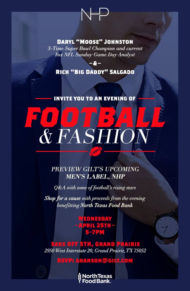 CoastalAdvisors's tweet photo. Hey Dallas. I'll be hosting an event along with 3 Time Super Bowl Champion @DarylJohnston as we celebrate an evening of Football n Fashion this Wednesday at @SaksOFF5TH Grand Prairie Store. Join us from 5-7pm to celebrate the draft and get first look RSVP!! #NewHighPerformance https://t.co/y76eb1xvTQ